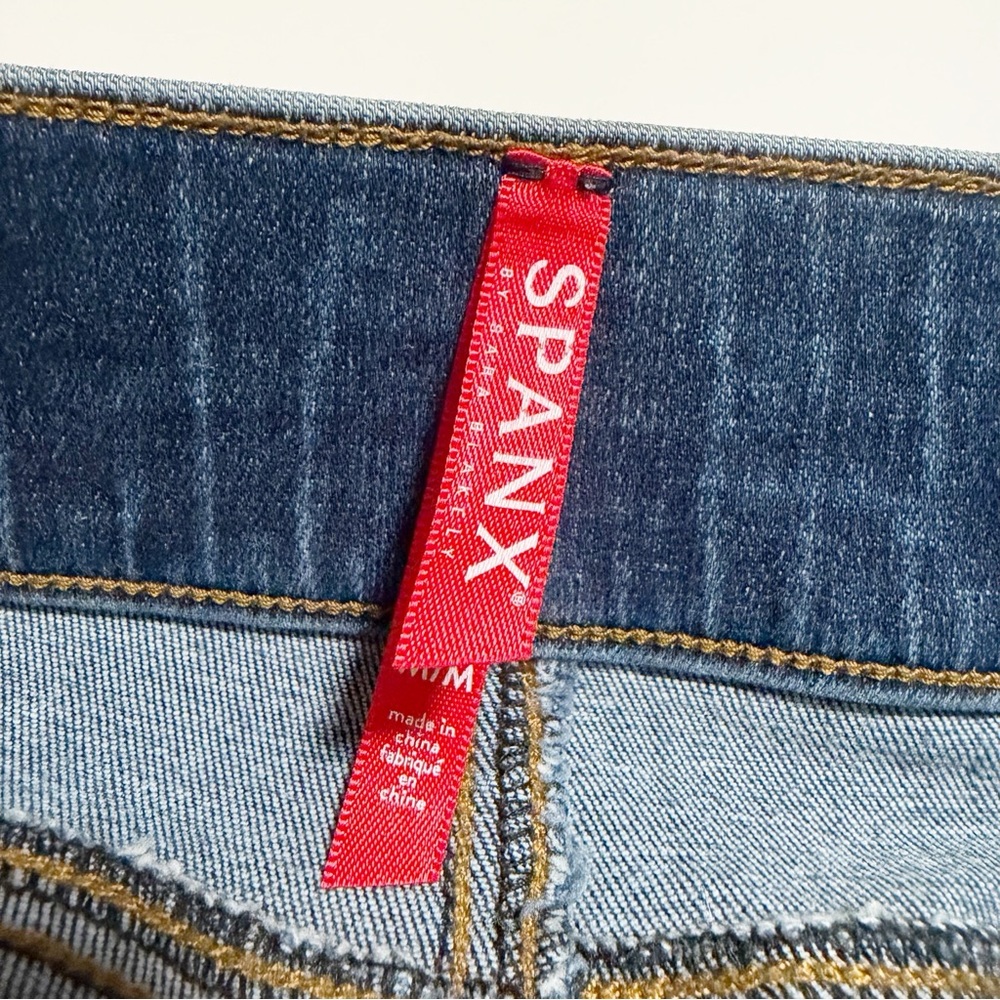 Spanx Distressed Medium Wash Jeggings - Picture 7 of 9